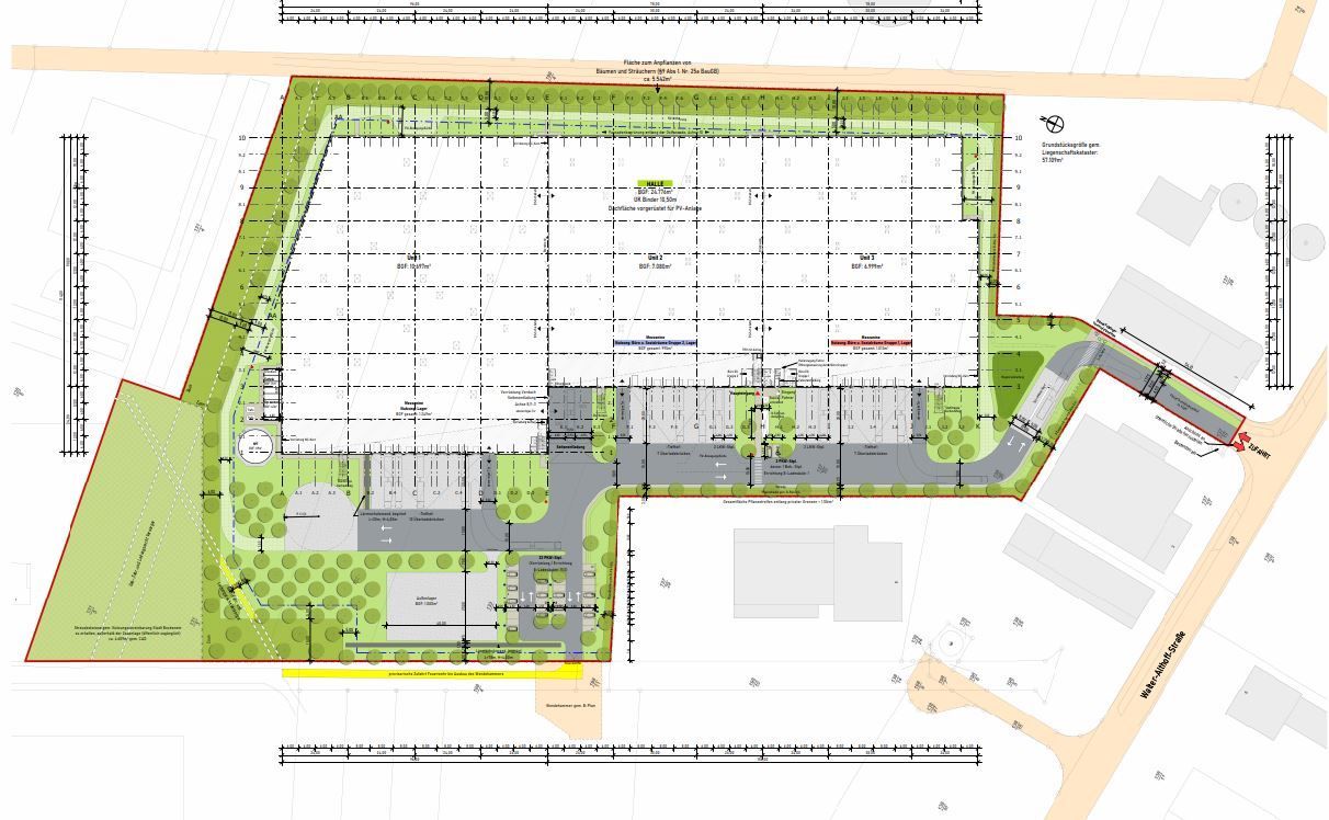 Lageplan Logistikhalle Bockenem